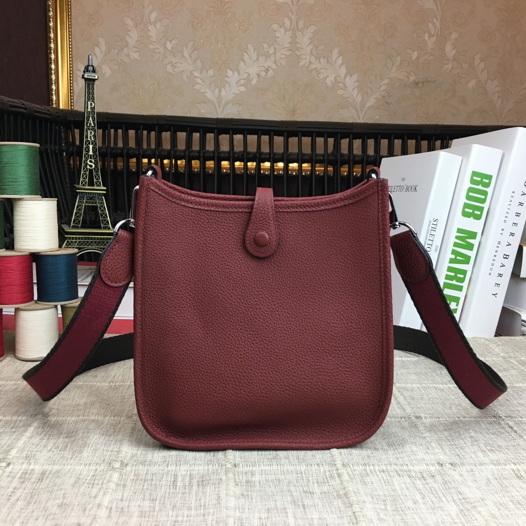 에르메스 미니 에블린16 쿠슈벨 보르도 은장